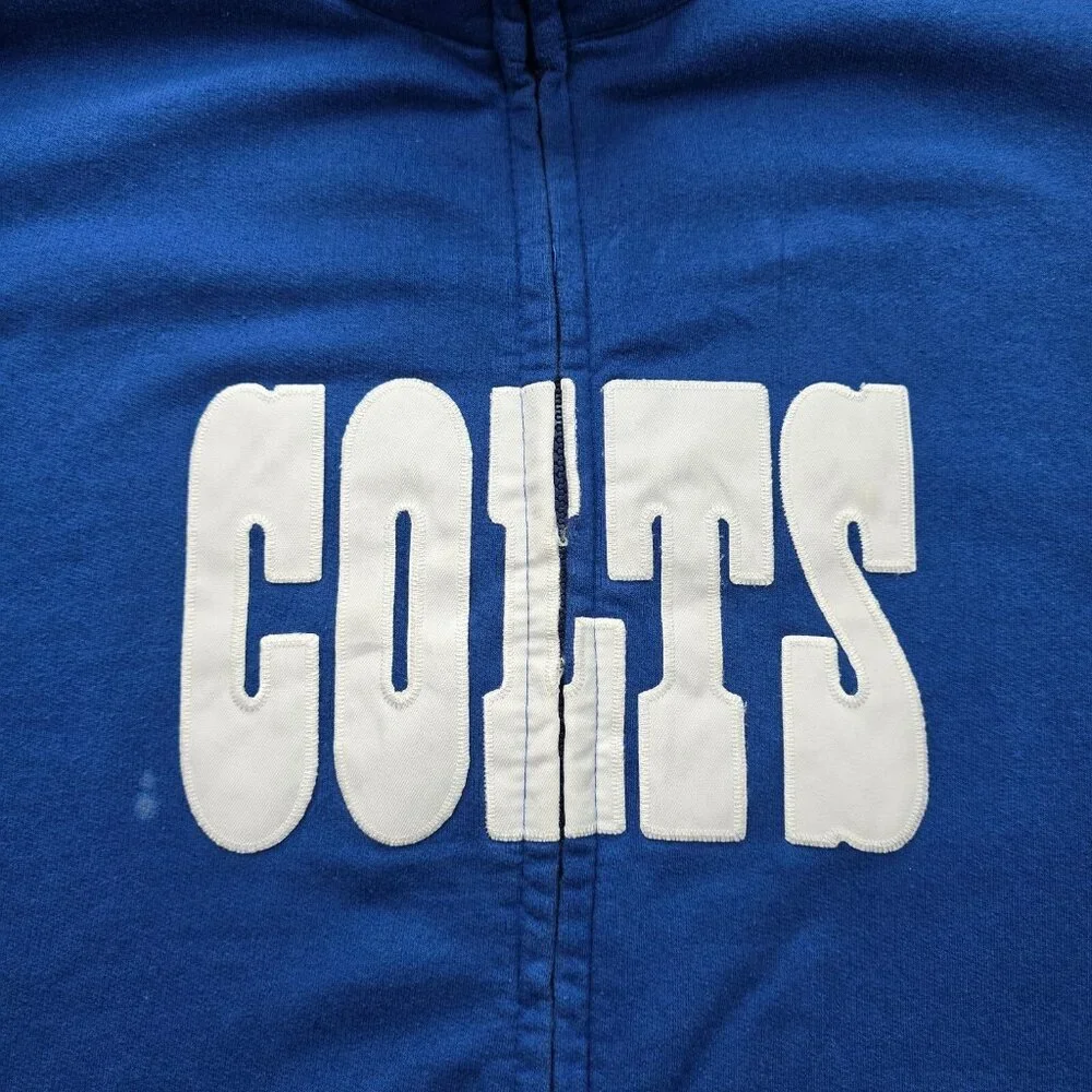 Indianapolis Colts Sweatshirt Mens Large Blue Full Zip‎ Fleece NFL Football